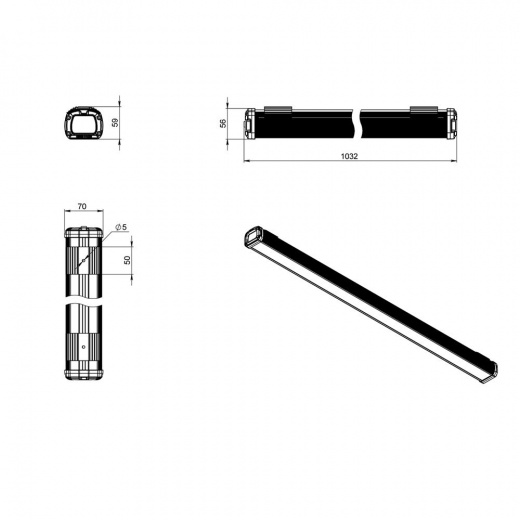 Т-Линия Компакт 60 1000мм ES 4000К Опал