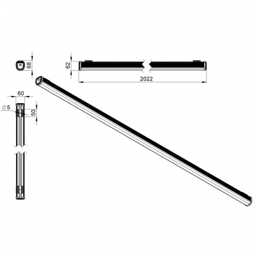 Т-Линия Оптима 60 2000мм CRI80 Эко ES 5000К Опал
