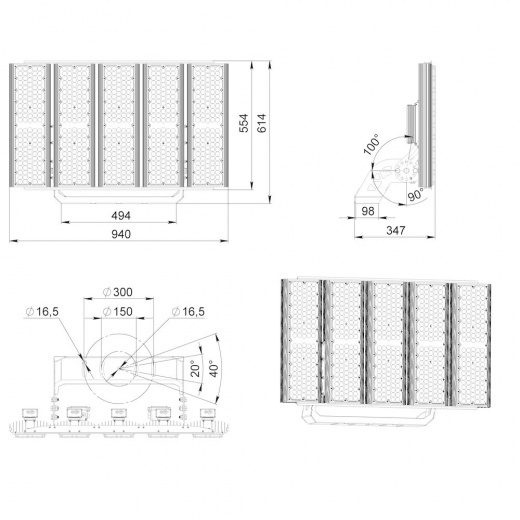 Плазма 1660 L ES 3000К 80×30° V