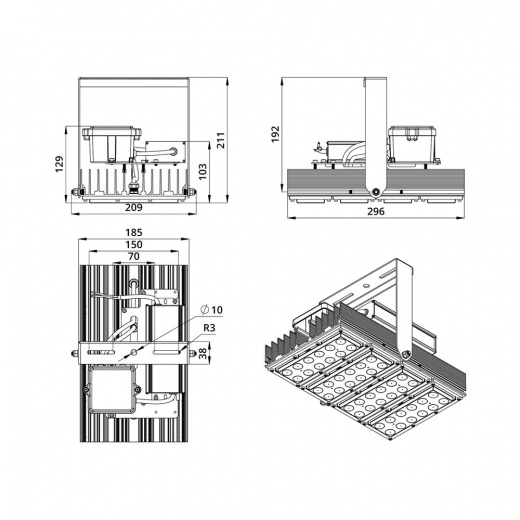 Прожектор 100 S CRI90 ES 5700К 90°