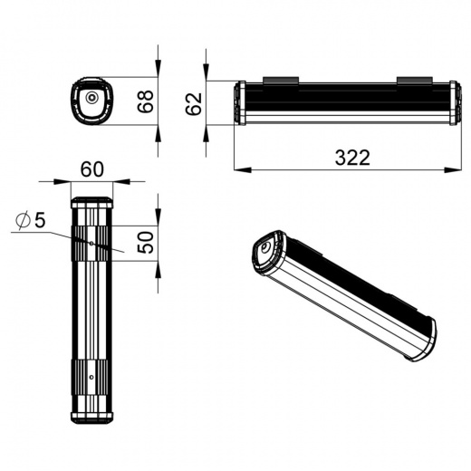 Т-Линия Оптима 10 300мм Эко 36-48V AC/DC ES 3000К Опал