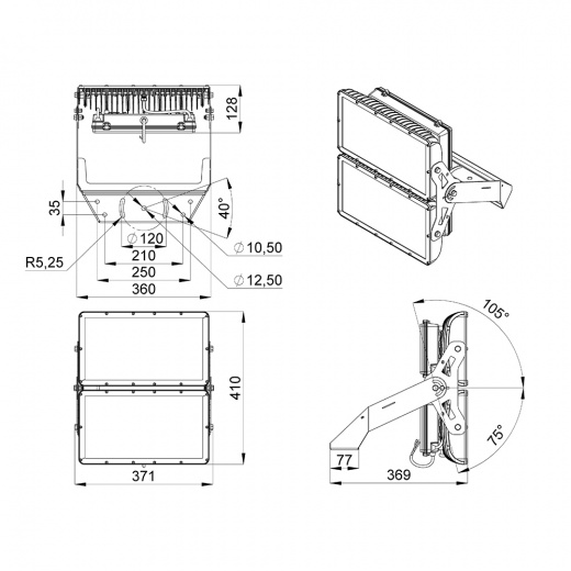 Прожектор 400 X Оптима ES 3000К 50°