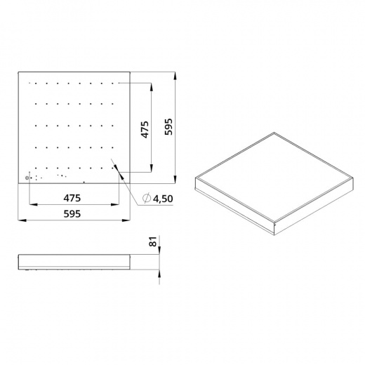 Офис 40 Экстра ES 5000К Опал 595×595×80мм